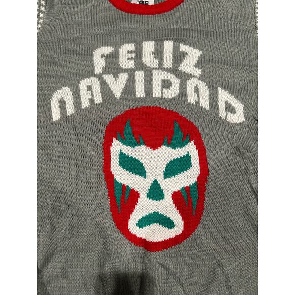 OMG SO UGLY New "Feliz Navidad" Knit Christmas Sweater Size M - Picture 2 of 4